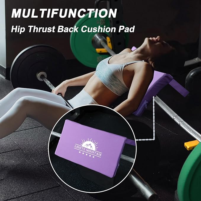 Square Hip-Thrust Pad Protective Extra Thick Foam pad for Barbell Weightlifting Hip Thrusts and Glute Bridges Workouts Home Gym Equipment