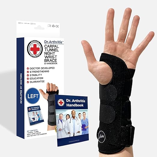 Doctor Developed Carpal Tunnel Wrist brace, Relief for carpal tunnel, injuries, wrist support for arthritis, hand support with wrist splint (Left Hand)