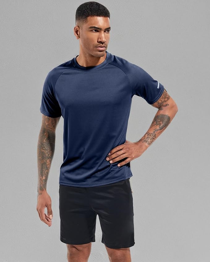Boyzn 1, 3, 5 or 7 Pack Men's Workout Running Shirts, Dry Fit Moisture Wicking T-Shirt, Gym Athletic Short Sleeve Tee Shirts