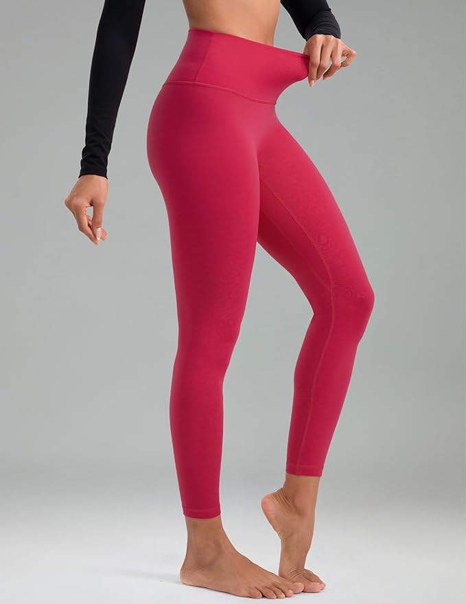 Colorfulkoala Dreamlux No Front Seam Leggings for Women 25"/28" Inseam, Seamless High Waisted Buttery Soft Yoga Pants
