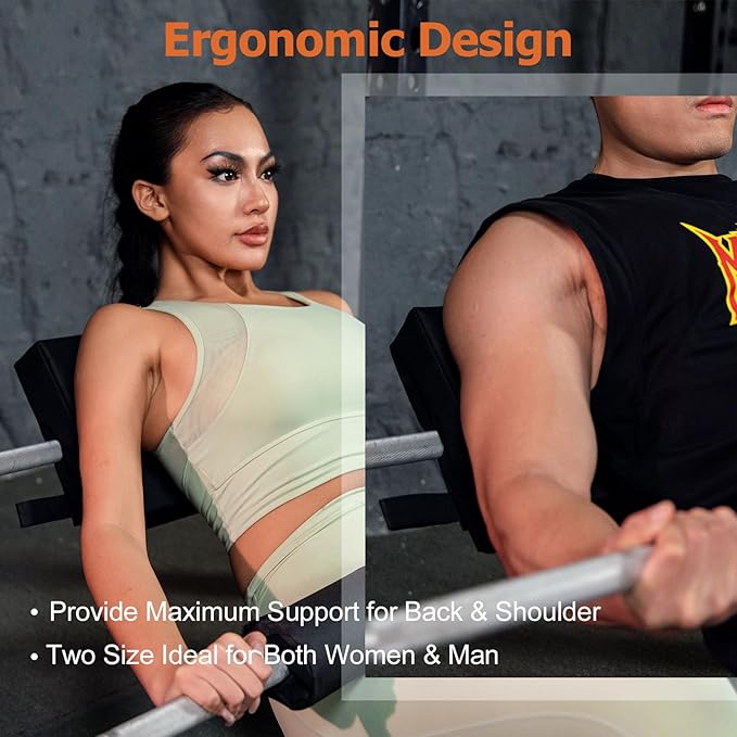 Hip Thrust Back Pad for Squat Rack & Olympic Barbell Bar, Bench Press Back Support, Versatile Space-Saving Workout Tilt-pad for Hip Thrust, Split Squat, Plank, Elevated Push-ups Glute Bridge