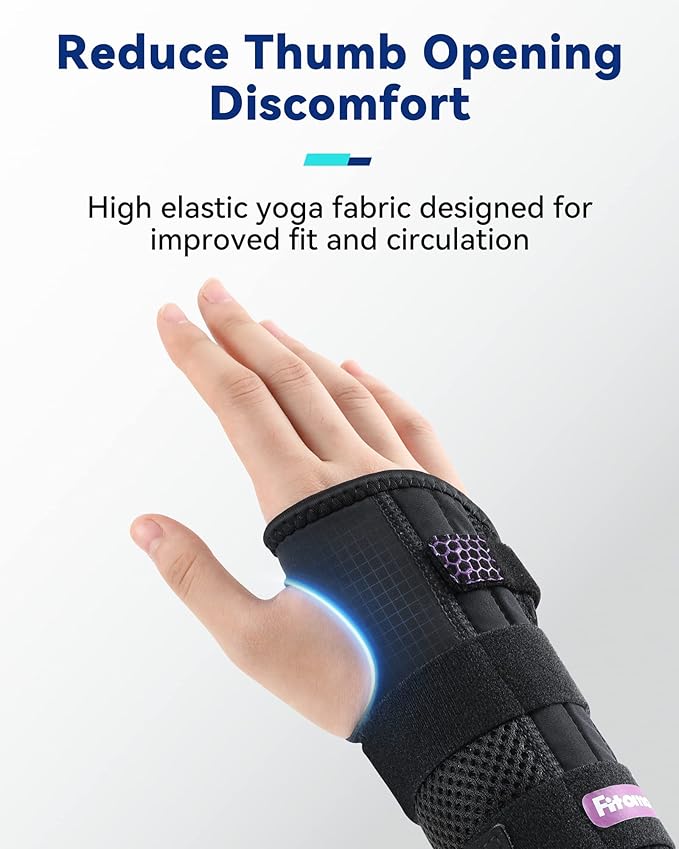 Carpal Tunnel Wrist Brace Night Support with 3 Metal Splints for Sleeping and Soft Thumb Opening, Adjustable Wrist Support Hand Brace for Tendonitis Arthritis Sprains, 1 Unit, Left Hand