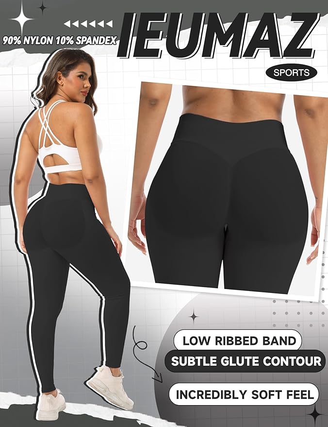 Scrunch Butt Lifting Leggings for Women Gym Seamless Workout Leggings Mid Low Waist Tummy Control Yoga Pants