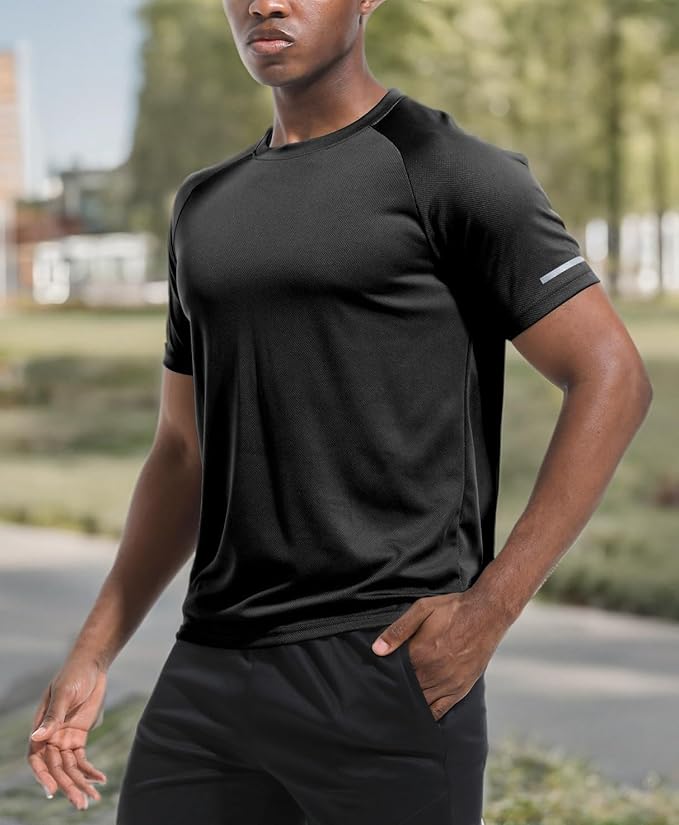 Boyzn 1, 3, 5 or 7 Pack Men's Workout Running Shirts, Dry Fit Moisture Wicking T-Shirt, Gym Athletic Short Sleeve Tee Shirts