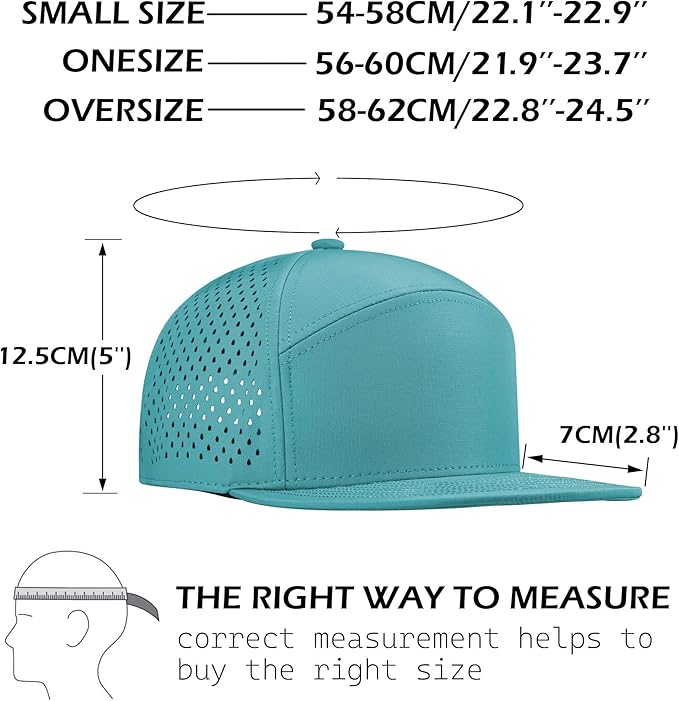 Performance Snapback Hats for Men Women,Flat Bill Cap,Golf,Running,Workout