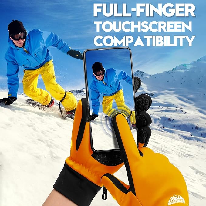 Bruvoalon Winter Gloves for Women & Men, 3M Thermal Insulation, Lycra Fabric, Windproof, Touchscreen, Anti-Slip, Cold Weather