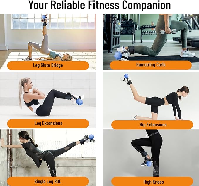 Ankle Straps for Dumbbell and Cable Machine, Dumbbell Foot Attachment with Longer Stronger Nylon Strap, Tibialis Trainer, Leg Extensions, Hamstring Curls for Women and Men