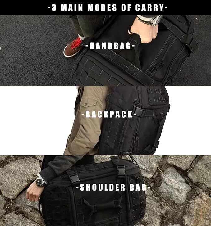 Gym Bag Duffle Bags Backpack - Travel Weekender Bag for Men Women Workout Bag for Military,Sports,Overnight,Basketball,Tactical,Football,Waterproof & Tear Resistant