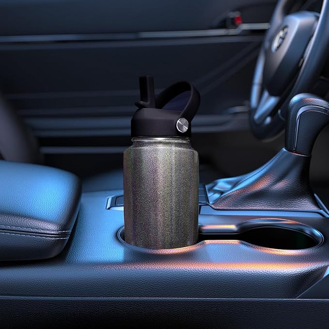 SENDESTAR 40oz Stainless Steel Water Bottle(Cold for 48 Hrs, Hot for 24 Hrs),Double Wall Vacuum Insulated Bottle with Straw Lid, Spout Lid and Flex Cap, Fit in Any Car Cup Holder,Laser Grey