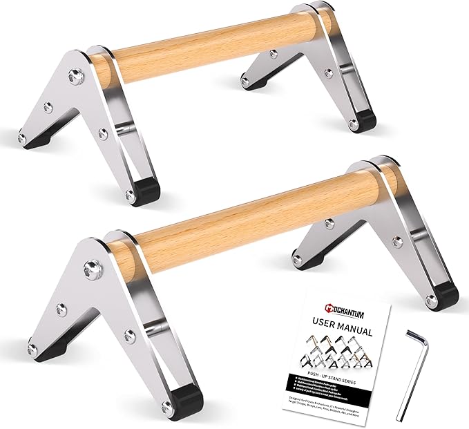 Push Up Bar - Heavy-Duty Stainless Steel Pushup Stands with Non-Slip Base, 500LB Capacity, Portable Home Gym Equipment for Strength Training & Floor Workout