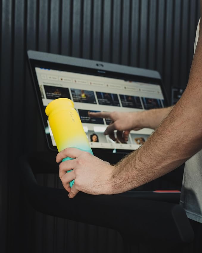 FORME - Shaker, 700ml Stainless Steel Protein Shaker, Double Walled Vacuum Insulated, Cold and Hot Drinks, Silent & Leak Proof, Fits Most Cup Holders (Gradient Yellow/White/Blue)