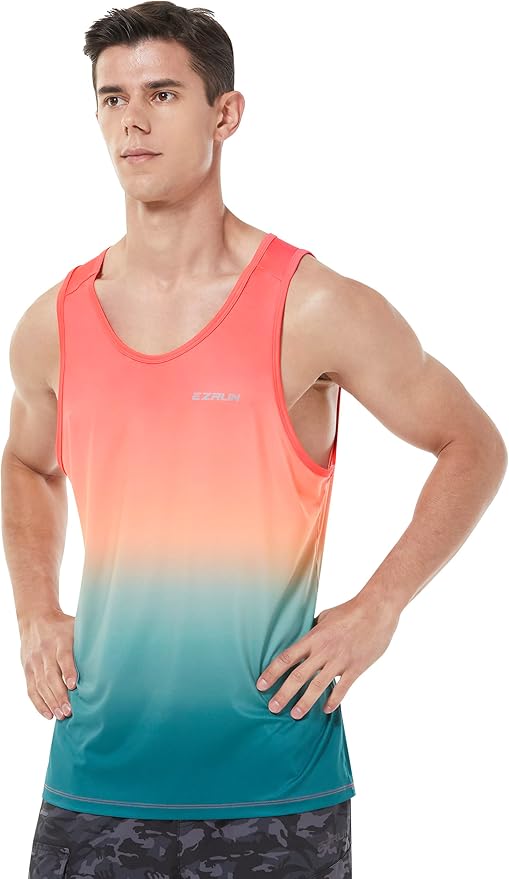EZRUN Men's Quick Dry Sport Tank Top for Bodybuilding Gym Athletic Jogging Running,Fitness Training Workout Sleeveless Shirts