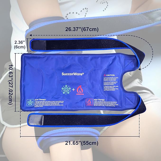 Knee Ice Pack Wrap for Injuries Reusable - Hot & Cold Gel Bags for Leg, Back, Shoulders, Arms, Elbow Injuries, Pain Relief, Swelling, Knee Replacement Surgery(Navy Blue)