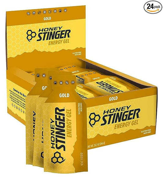 Honey Stinger Gold Energy Gel, Gluten Free & Caffeine Free, for Exercise, Running and Performance, Sports Nutrition for Home & Gym, Pre and Mid Workout, 24 Pack, 26.4 Ounce