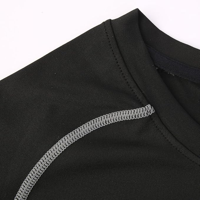 Audoc Compression Shirt Men 3 Pack Quick-Dry Athletic Baselayer 4-Way Stretch Moisture-Wicking Short Sleeve Workout Shirts