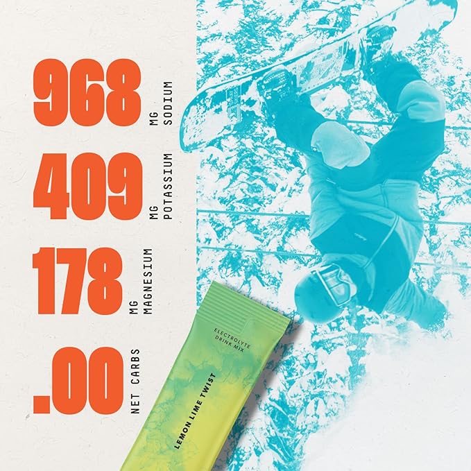 SALTT Electrolytes Powder Flavored Drink Mix - Lemon Lime Twist - 30 Hydration Packets - Magnesium, Potassium, Sodium, Trace Minerals - Zero Sugar & Gluten Free - Travel Essentials