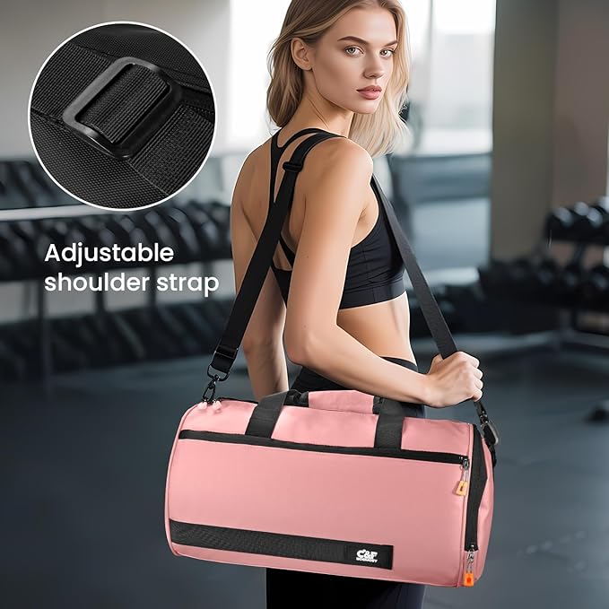 C&F BOGMOST Small Travel Duffel Bag,Compact Sports Small Gym Bag with Shoes Compartment,Lightweight Duffel Bag for Men & Women,Personal Item Travel Bag Weekender Bags for Travel Sports Gym -Pink