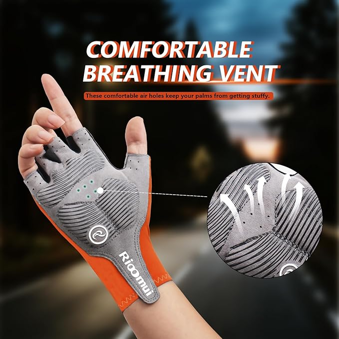 Cycling Gloves,Anti-Slip 5mm Padded Biking Gloves for Men Women Shock-Absorbing Summer Breathable for Road Bicycle Commuting