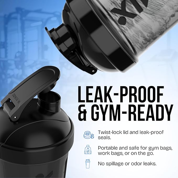 VELOMIX Electric Protein Shaker Bottle - 24 oz | USB-C Rechargeable | Leak Proof Shaker Cups for Protein Shakes | Portable Blender for Shakes and Smoothies (Electric-Black)