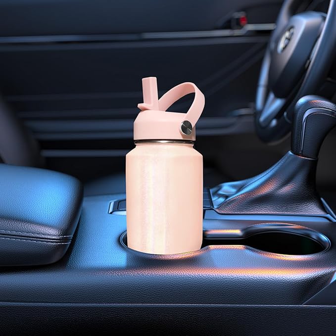 SENDESTAR 40oz Stainless Steel Water Bottle(Cold for 48 Hrs, Hot for 24 Hrs),Double Wall Vacuum Insulated Bottle with Straw Lid, Spout Lid and Flex Cap, Fit in Any Car Cup Holder,Laser Pink