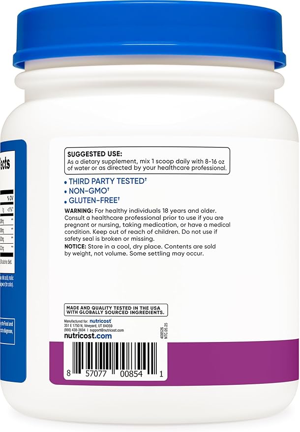 Nutricost BCAA Powder (Grape, 90 Servings) - Optimal 2:1:1 Ratio, Vegetarian, Non-GMO
