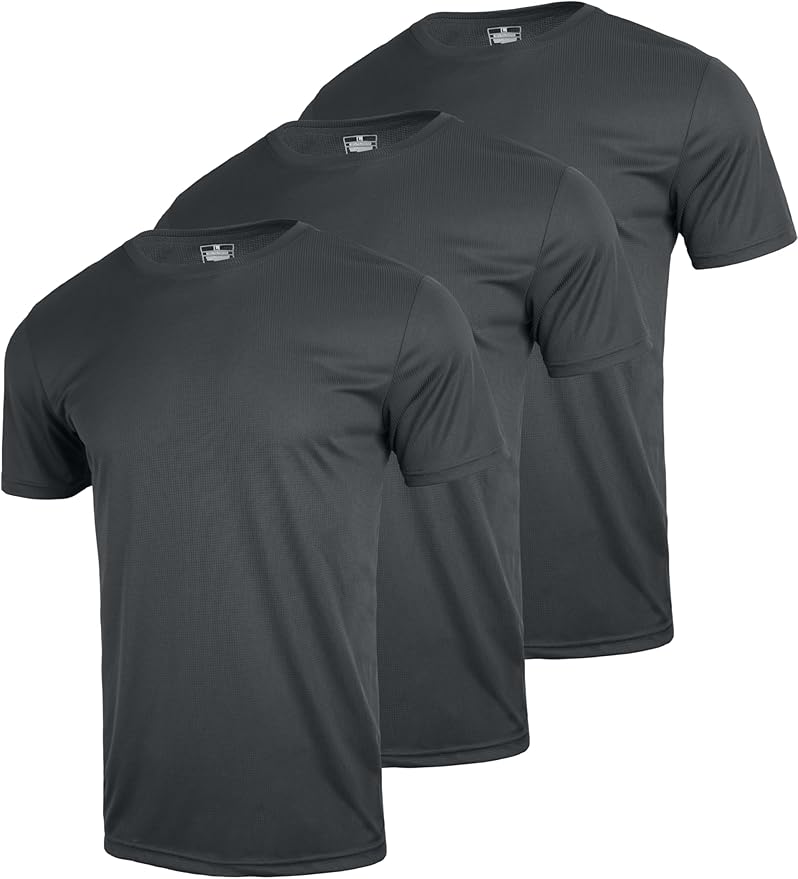 3 & 5 Pack Shirts for Men Moisture Wicking Workout Performance Dry Fit Mesh Gym Athletic Running T-Shirt