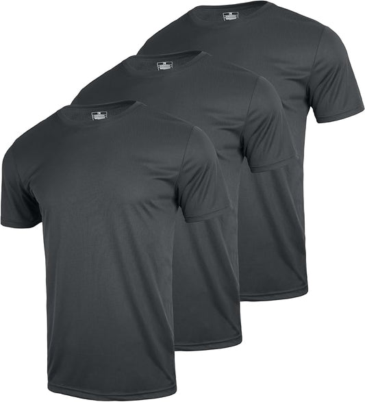 3 & 5 Pack Shirts for Men Moisture Wicking Workout Performance Dry Fit Mesh Gym Athletic Running T-Shirt