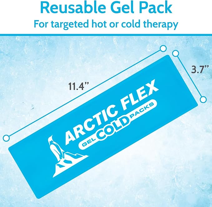Arctic Flex Gel Replacement Packs - Reusable Hot & Cold Gel Ice Packs for Wrist, Injuries & Swelling - Flexible Therapy Compression Wrap - Athletic, Women, Men