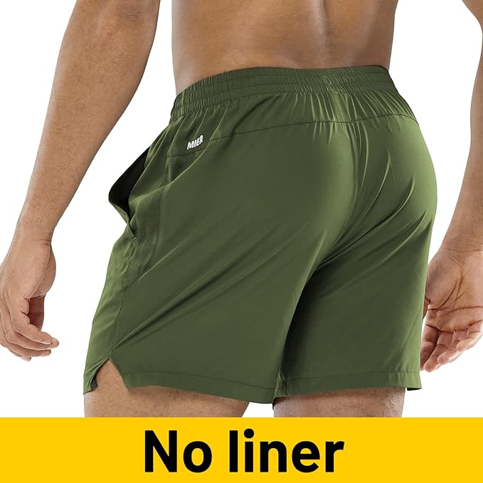MIER Men's Workout Running Shorts Quick Dry Active 5 Inches Shorts with Pockets, Lightweight, Breathable