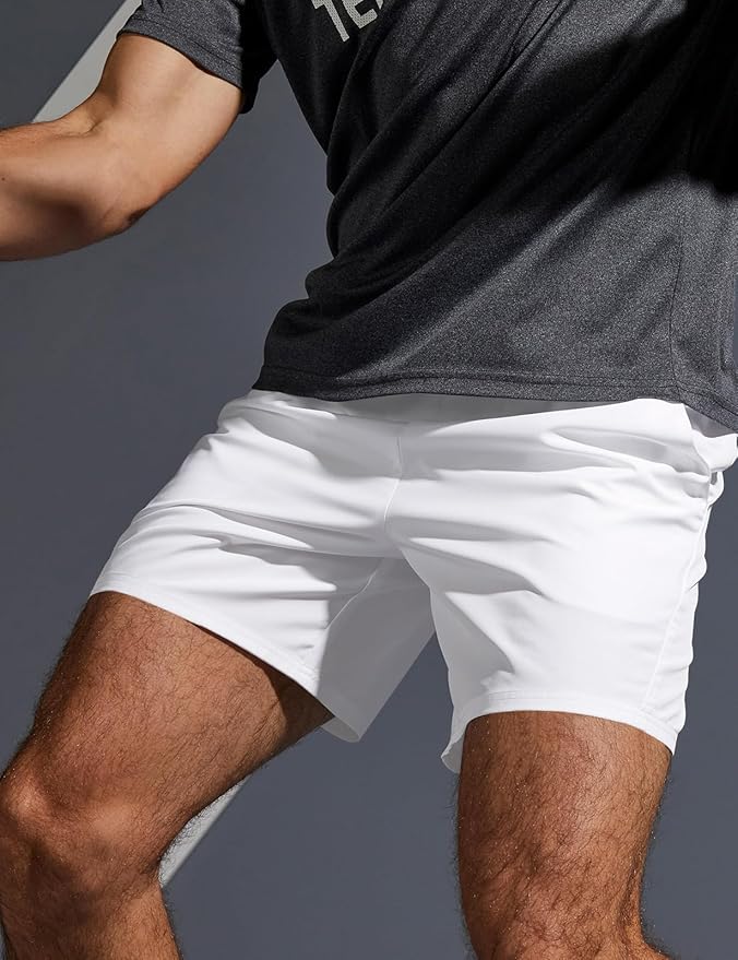 Aolesy Men's 5''/7'' Running Shorts Quick Dry Workout Gym Shorts with Pockets, Tennis Training Athletic(Linerless & Liner)