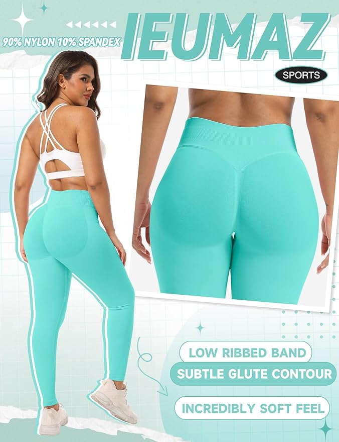 Scrunch Butt Lifting Leggings for Women Gym Seamless Workout Leggings Mid Low Waist Tummy Control Yoga Pants