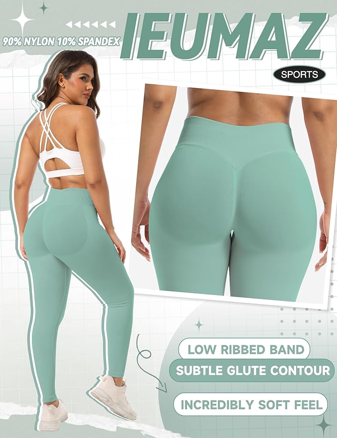 Scrunch Butt Lifting Leggings for Women Gym Seamless Workout Leggings Mid Low Waist Tummy Control Yoga Pants