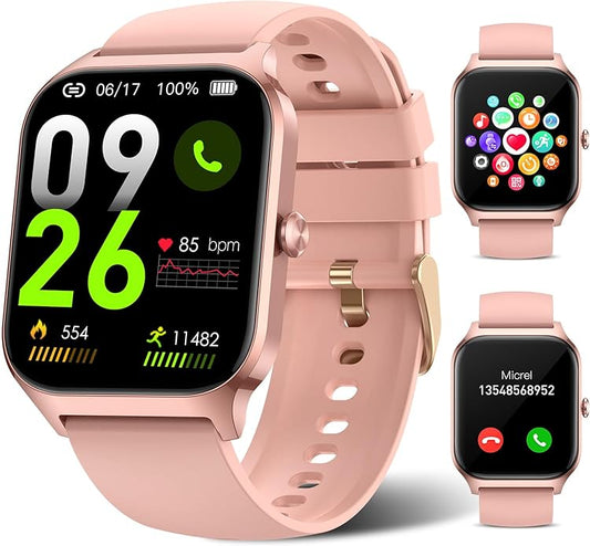 Smart Watch for Men Women Make Call Answer 1.85" with 20+ Sport Modes Fitness Tracker Sleep Spo2 Heart Rate Monitor Smartwatch Waterproof Pedometer Activity Tracker for Android iPhone
