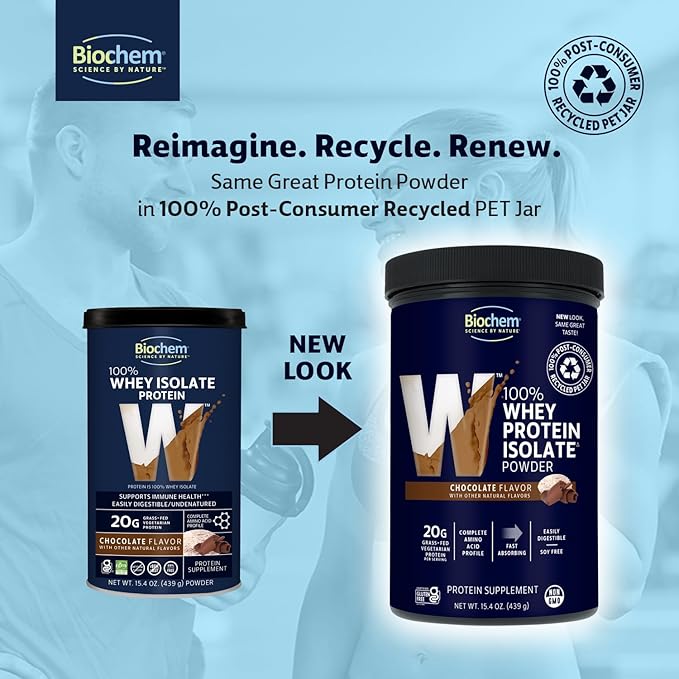 Biochem, Whey Protein Powder, 20g of Protein to Support Muscles and Intense Workouts, Chocolate, 15.4 oz…