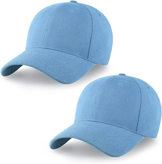 2-Pack Classic Structured Baseball Cap Adjustable Snapback Multipack Ball Caps for Custom Embroidery Running Workouts Outdoor