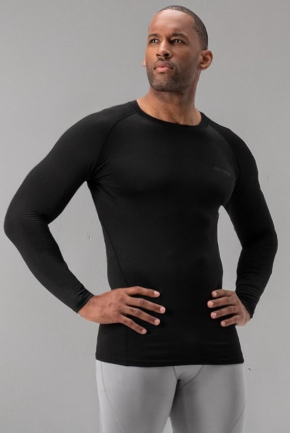 DEVOPS 2 Pack Men's Thermal Long Sleeve Compression Shirts