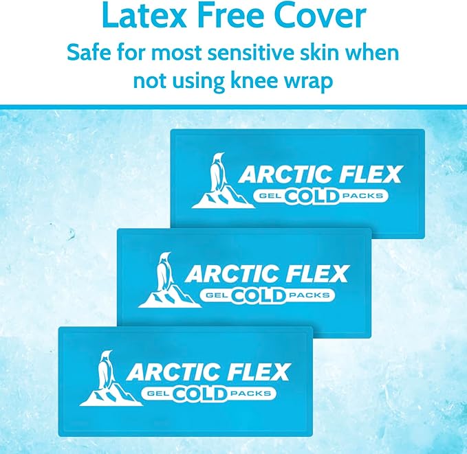 Arctic Flex Gel Replacement Packs - Sized for Knee Ice Brace - Cold and Hot Therapy for Injuries, Pain Relief, Swelling - for Reusable Compression Wrap - for Athletic Injury, Women and Men