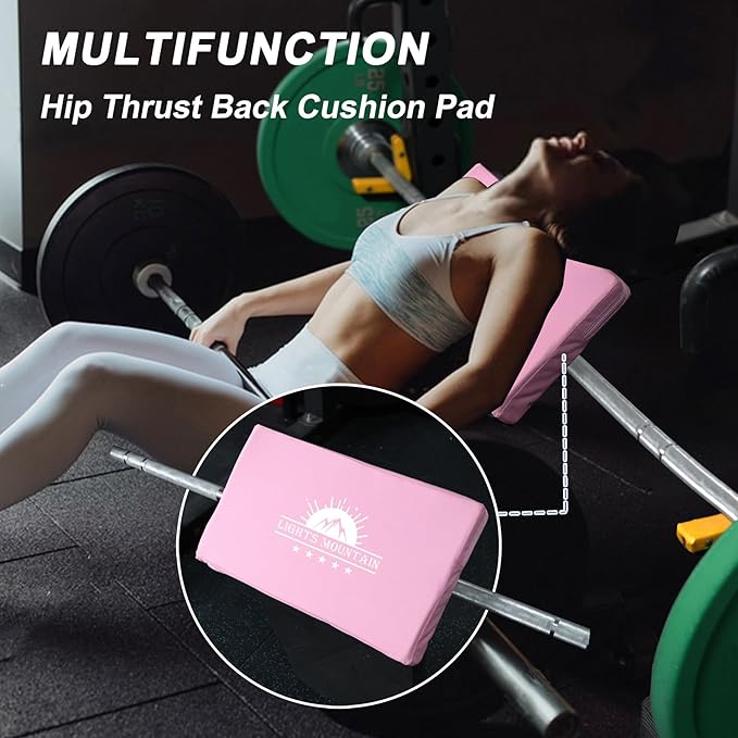 Square Hip-Thrust Pad Protective Extra Thick Foam pad for Barbell Weightlifting Hip Thrusts and Glute Bridges Workouts Home Gym Equipment