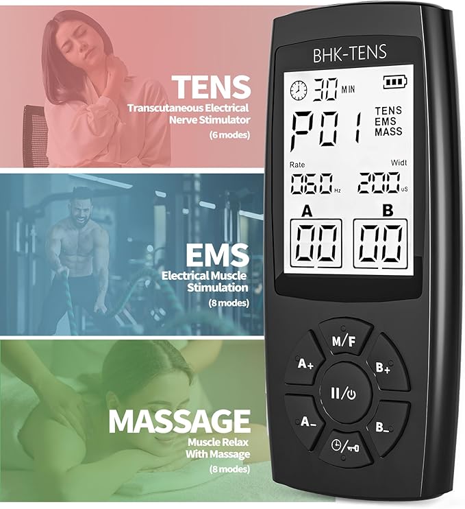 TENS Unit Muscle Stimulator for Pain Relief Therapy, 22 Modes EMS TENS Machine, Electronic Muscle Relaxer for Shoulder Pain Relief, Back Pain, Shoulder Neck Pain Relief