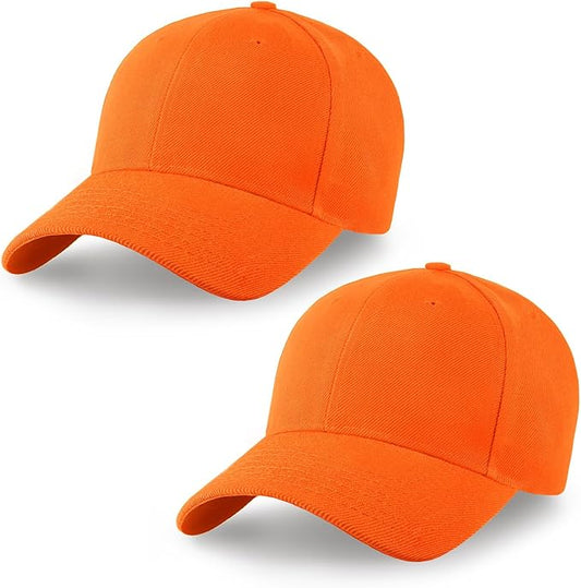 2-Pack Classic Structured Baseball Cap Adjustable Snapback Multipack Ball Caps for Custom Embroidery Running Workouts Outdoor