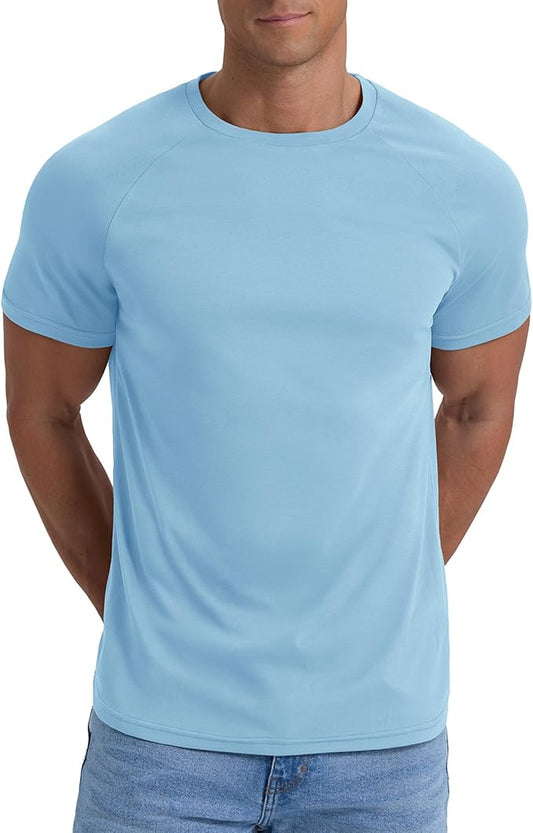 Askdeer Men's T-Shirt Short Sleeve Quick Dry Shirts Lightweight Workout Athletic Tees for Running, Beach, Hiking