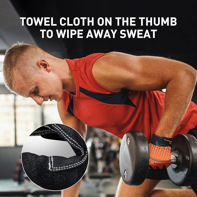 Full Finger Workout Gloves Weight Lifting Touchscreen for Men Women with Padding, Full Hand Gym Exercise Gloves Male Female, Non Slip Fitness Gloves Extra Grip for Cycling Climbing Hiking