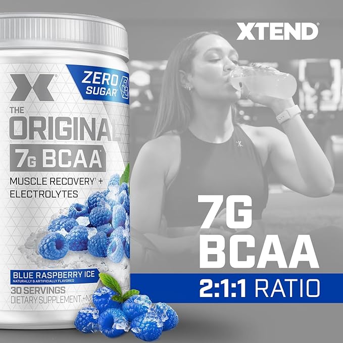 Xtend XTEND Original BCAA Powder 7g BCAA and 2.5g L-Glutamine, Sugar Free Post Workout Muscle Recovery Drink with Amino Acids for Men & Women, 30 Servings
