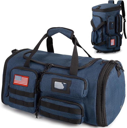 Expandable Gym Bag For Men,Tactical Large 3 in 1 Sports Duffle Bag With Shoes Compartment,Water Resistant Sports Gym Tote Bags Multi-functional Weekend Travel Backpack Overnight Bag