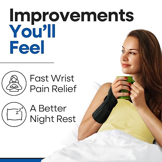 Carpal Tunnel Wrist Brace Night Support - Wrist Splint Arm Stabilizer & Hand Brace for Carpal Tunnel Syndrome Pain Relief Compression Sleeve for Forearm Wrist Tendonitis Pain Treatment (Small, Left)