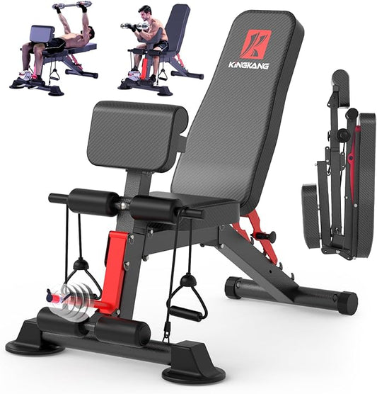K KiNGKANG Adjustable Weight Bench,Roman Chair Load 500 LBS Workout Bench for Home Gym Workout Fitness Equipment Adjusts to Decline or Flat Bench