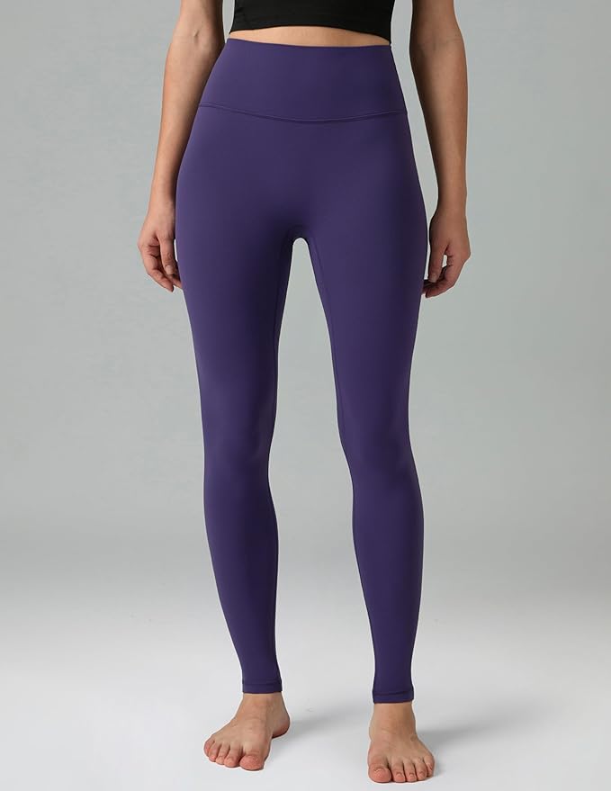 Colorfulkoala Dreamlux No Front Seam Leggings for Women 25"/28" Inseam, Seamless High Waisted Buttery Soft Yoga Pants
