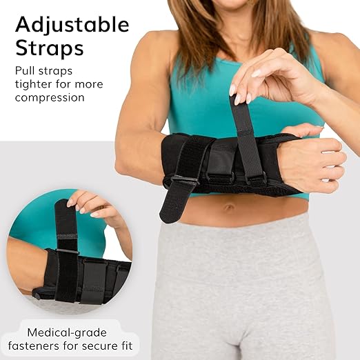 BraceAbility Volar Wrist Splint - Right or Left Hand Compression Support Brace for Carpal Tunnel Syndrome Relief, Fracture Pain, Sprained Injury, Typing, Sleeping, Arthritis, and Tendonitis Wrap
