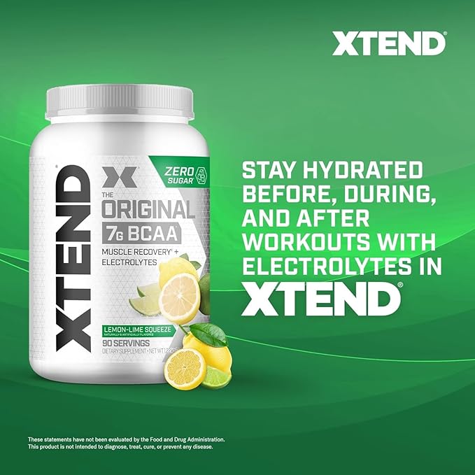 Xtend XTEND Original BCAA Powder 7g BCAA and 2.5g L-Glutamine, Sugar Free Post Workout Muscle Recovery Drink with Amino Acids for Men & Women, 90 Servings