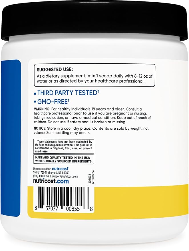 Nutricost BCAA Powder (Pineapple, 30 Servings) - Optimal 2:1:1 Ratio